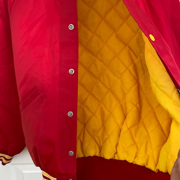 Vintage 80’s Butwin Nylon Cheerleading Jacket - Red Yellow Bomber Retro - Picture 8 of 11